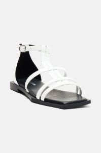 The New Classic Flat Sandals - White sold by Fashion Nova