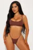 Light As A Feather Microfiber Scoop Bralette - Chocolate sold by Fashion Nova