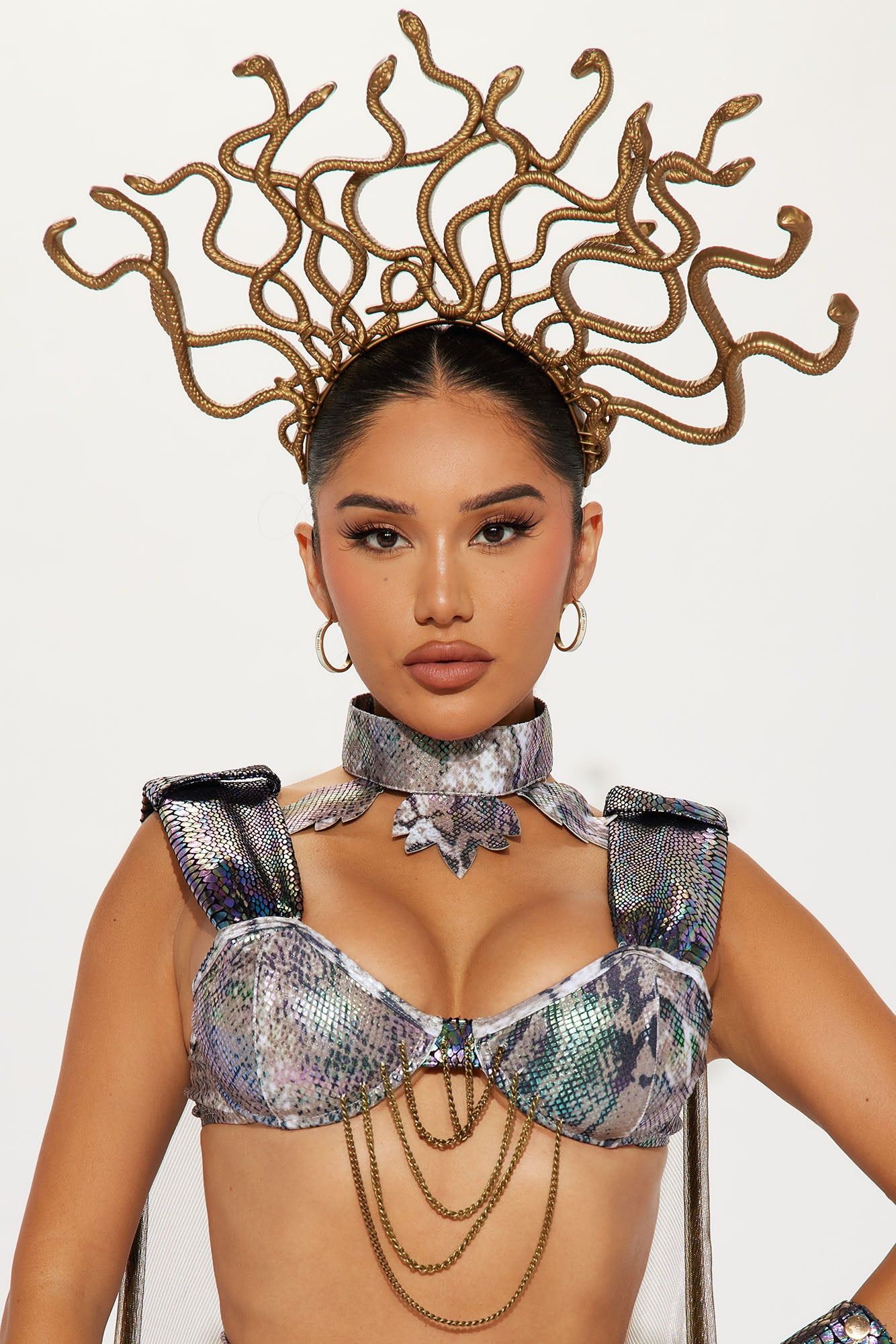 Got Them Mesmerized Goddess 4 Piece Costume Set - Grey/combo sold by Fashion Nova product image thumbnail 4