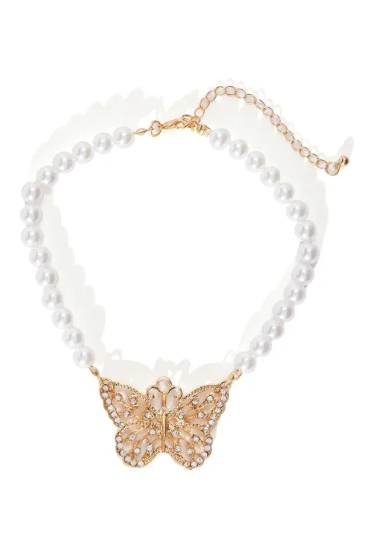 Rare Sighting Butterfly Choker - Gold sold by Fashion Nova