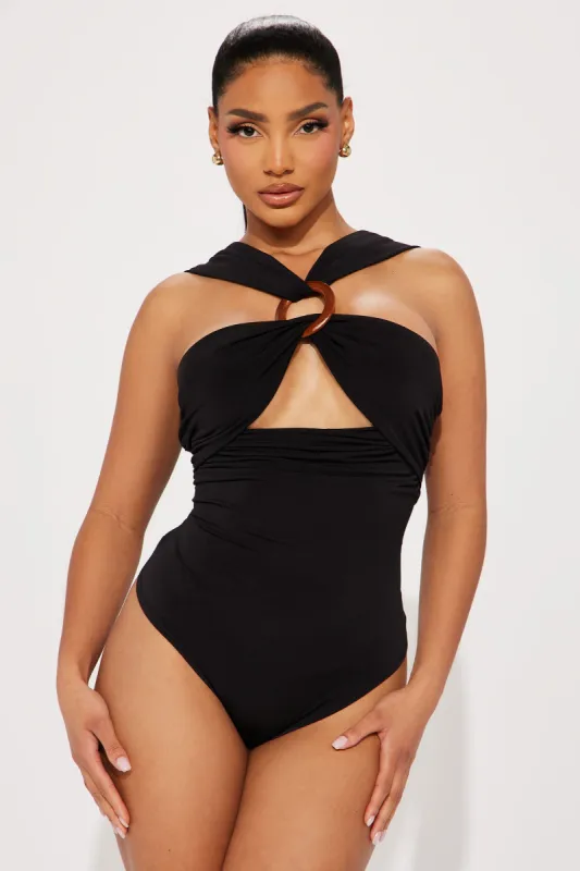Nights In Tulum Bodysuit - Black sold by Fashion Nova