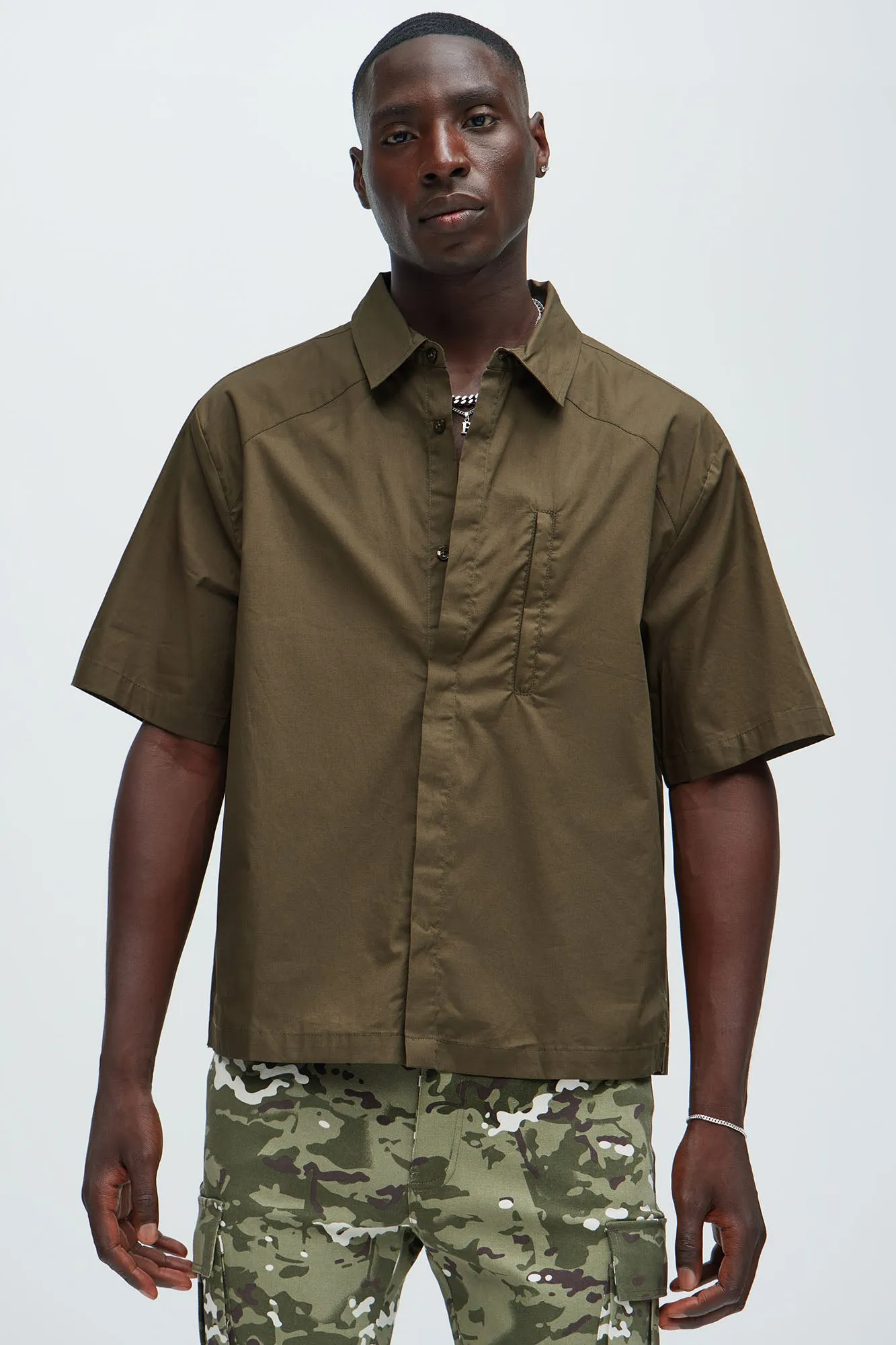 Vinton Shirt - Olive sold by Fashion Nova