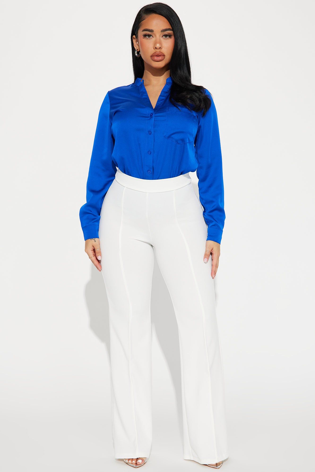 Beth Satin Shirt - Royal sold by Fashion Nova product image thumbnail 2
