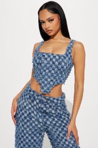 Go With It Distressed Denim Pant Set - Dark Wash sold by Fashion Nova