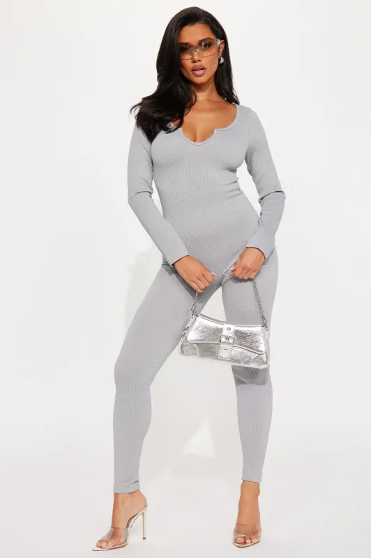 Giada Seamless Jumpsuit - Heather Grey sold by Fashion Nova
