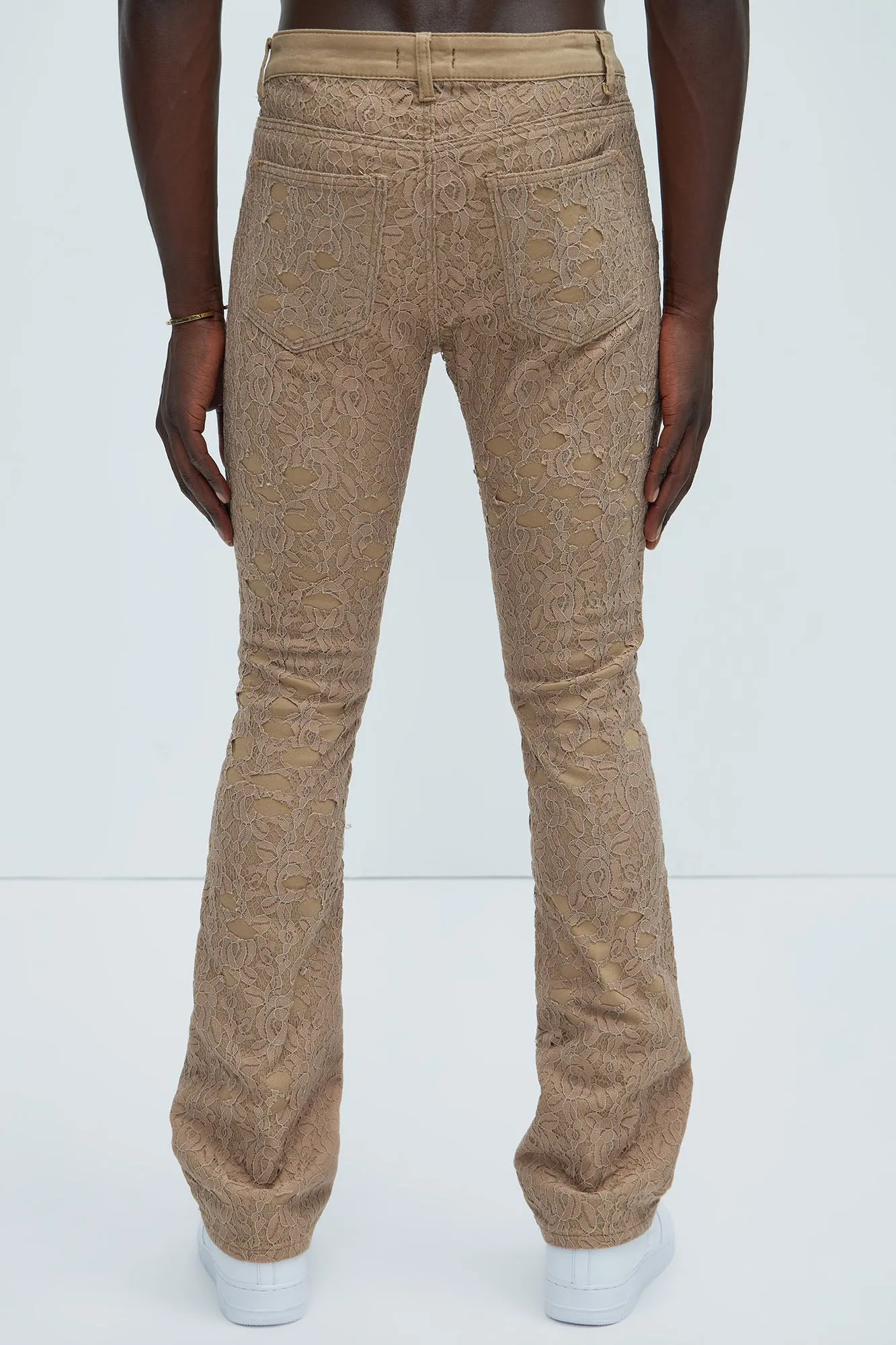 No Trace Just Lace Stacked Skinny Flare Pants - Tan sold by Fashion Nova product image thumbnail 4