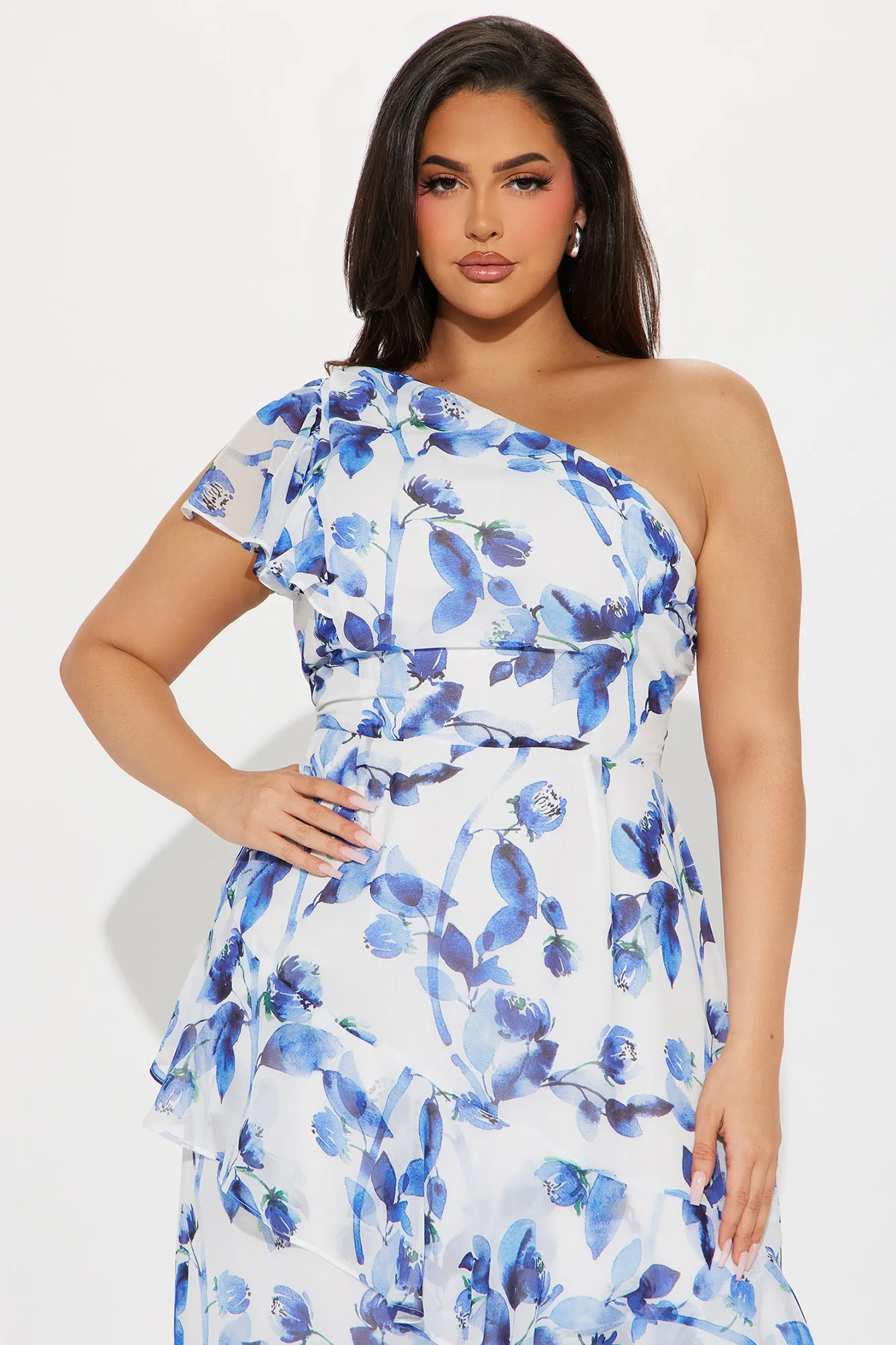 Roses Are Red Chiffon Maxi Dress - Blue/combo sold by Fashion Nova product image thumbnail 5
