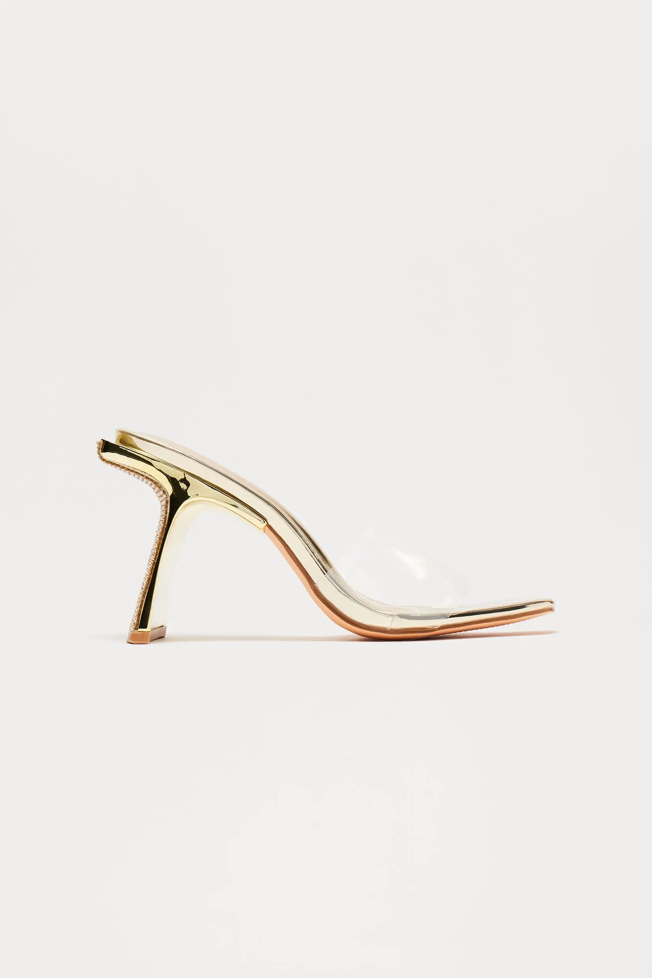 Amina Heeled Mules - Gold sold by Fashion Nova