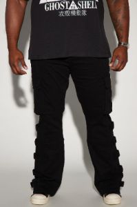 Cadell Stacked Slim Flare Cargo Pants - Black sold by Fashion Nova