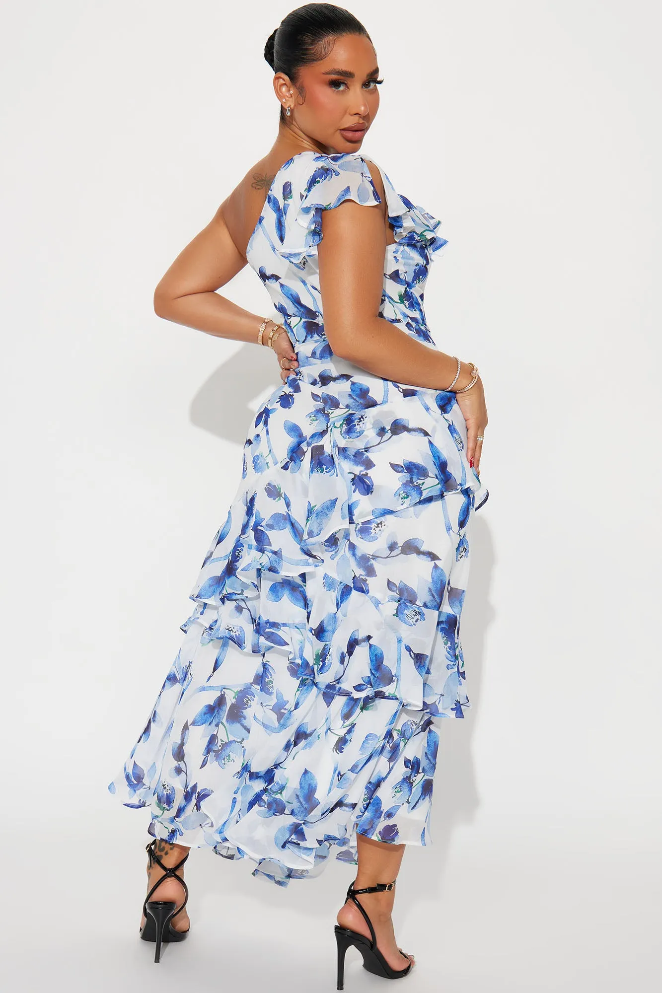 Roses Are Red Chiffon Maxi Dress - Blue/combo sold by Fashion Nova product image thumbnail 3