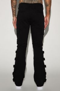Cadell Stacked Slim Flare Cargo Pants - Black sold by Fashion Nova