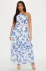 Roses Are Red Chiffon Maxi Dress - Blue/combo sold by Fashion Nova