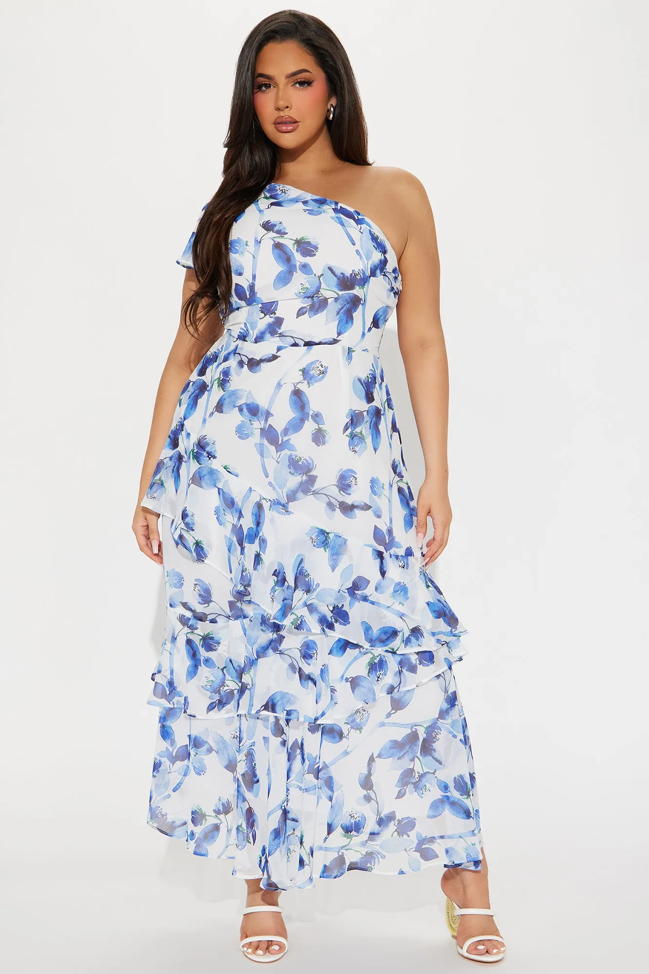Roses Are Red Chiffon Maxi Dress - Blue/combo sold by Fashion Nova product image thumbnail 4
