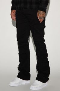 Cadell Stacked Slim Flare Cargo Pants - Black sold by Fashion Nova