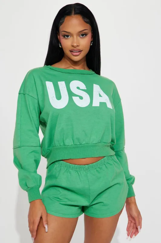 American Babe Short Set - Green sold by Fashion Nova