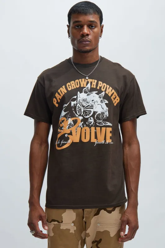 Power To Evolve Short Sleeve Tee - Chocolate sold by Fashion Nova