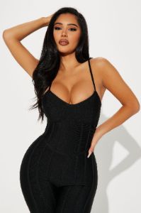 Leyla Bandage Jumpsuit - Black sold by Fashion Nova