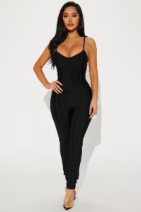 Leyla Bandage Jumpsuit - Black sold by Fashion Nova