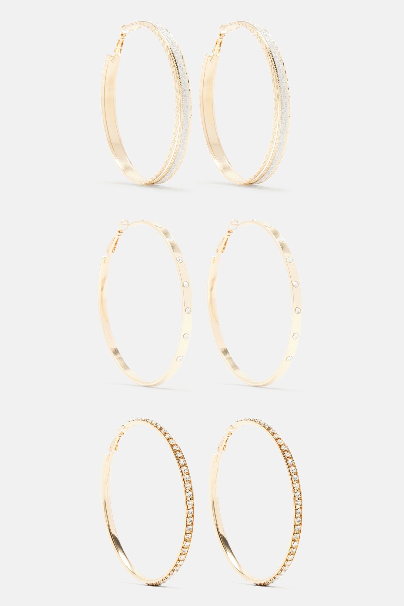 Hoop Galore Earring Set - Gold sold by Fashion Nova product image thumbnail 3