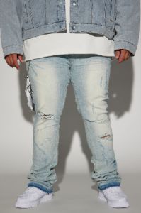 Get It Right Stacked Skinny Flare Jeans - Light Wash sold by Fashion Nova