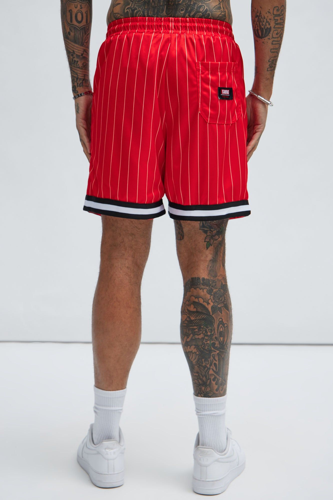 Scarface Pinstripe Shorts - Red sold by Fashion Nova product image thumbnail 5