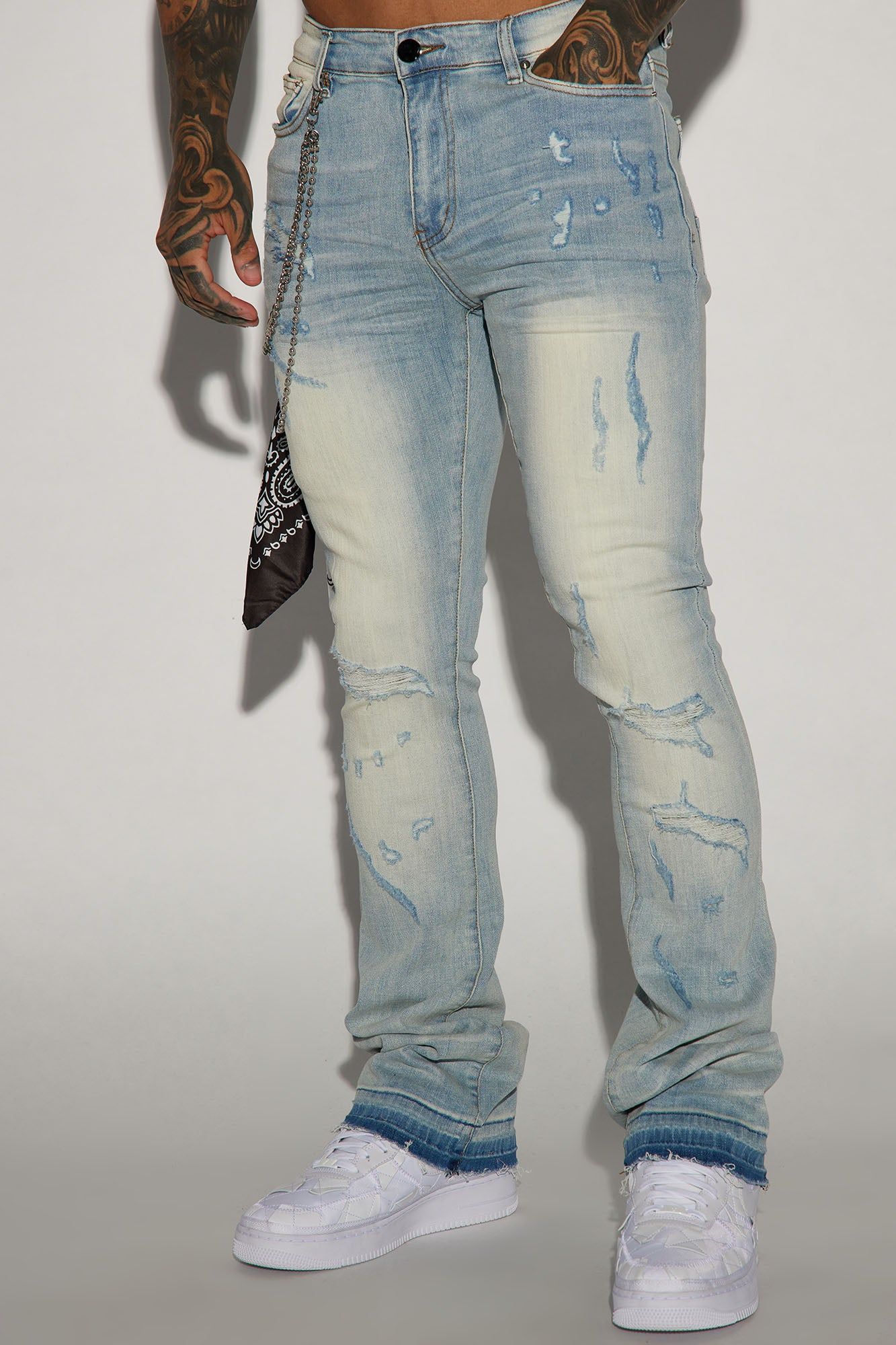 Get It Right Stacked Skinny Flare Jeans - Light Wash sold by Fashion Nova product image thumbnail 5