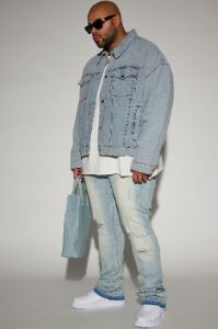 Get It Right Stacked Skinny Flare Jeans - Light Wash sold by Fashion Nova