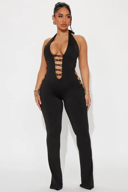 London Cut Out Jumpsuit - Black sold by Fashion Nova