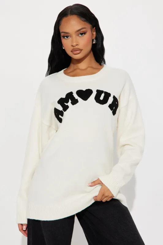 Amour Sweater - Cream/combo sold by Fashion Nova