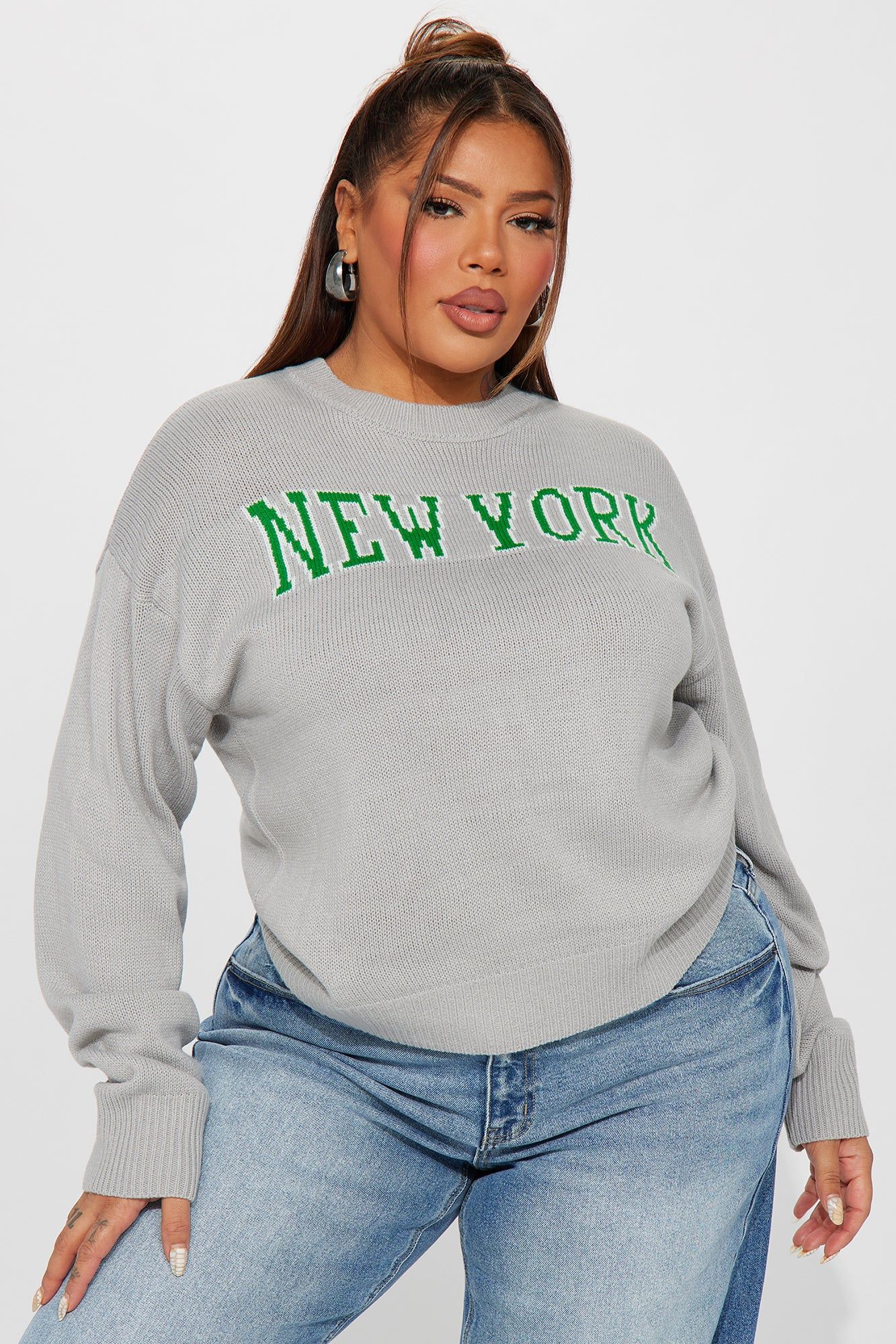 New York Vibe Sweater - Grey/combo sold by Fashion Nova product image thumbnail 4