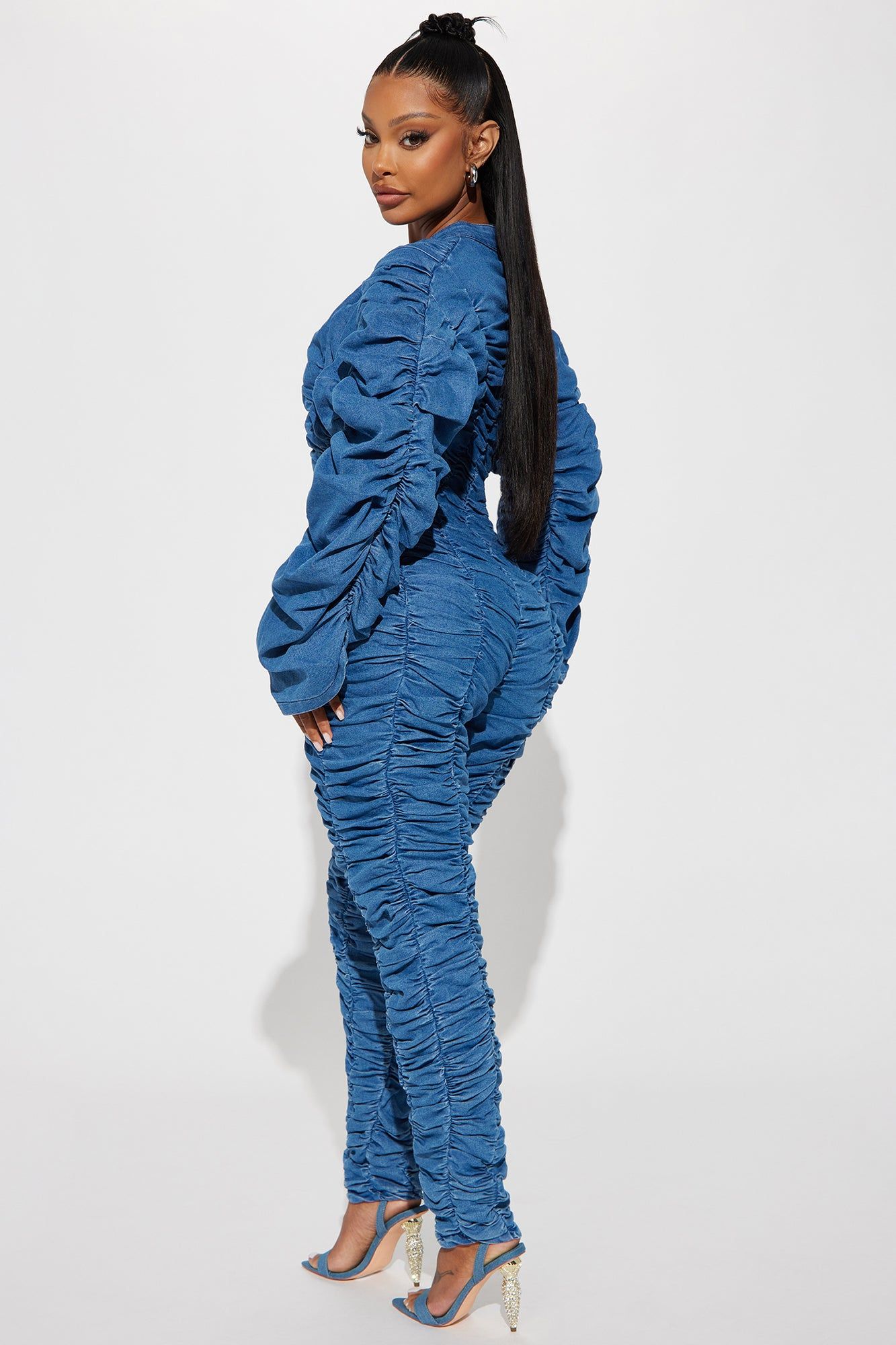 Slow Down Denim Jumpsuit - Medium Wash sold by Fashion Nova product image thumbnail 3