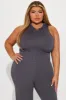Easy To Be Right Jumpsuit - Charcoal sold by Fashion Nova