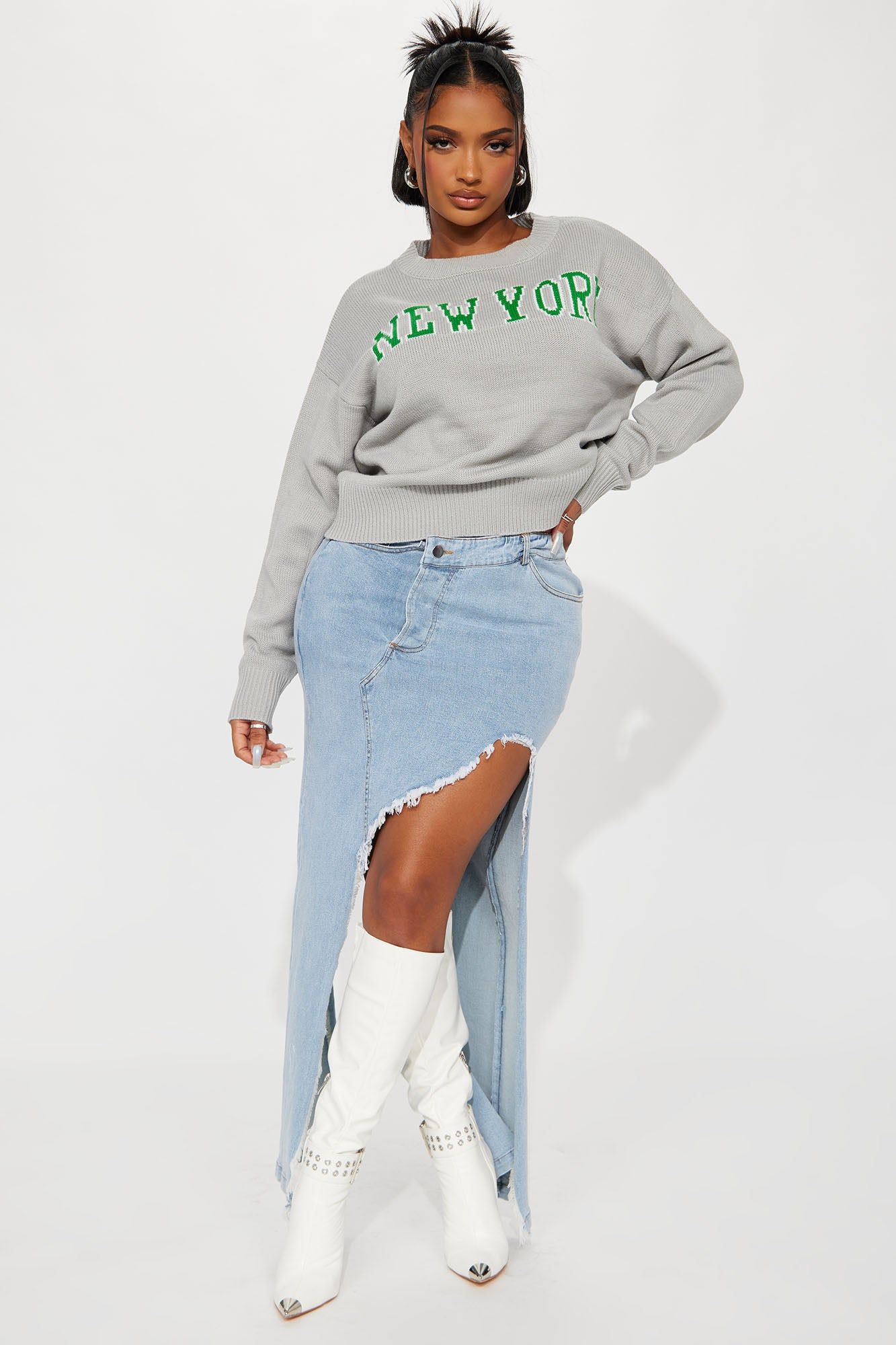New York Vibe Sweater - Grey/combo sold by Fashion Nova product image thumbnail 2
