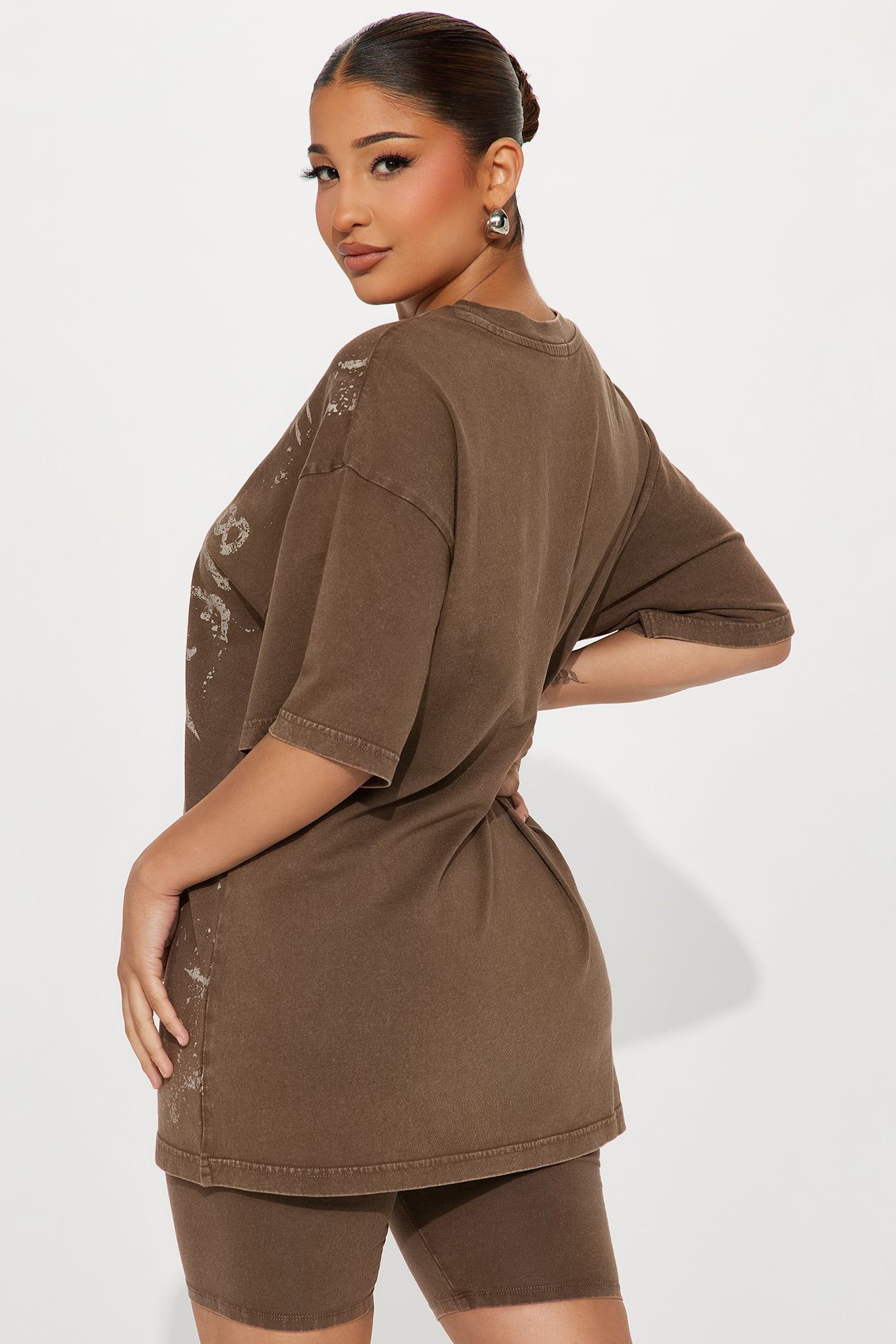 Word Of Advise Biker Short Set - Chocolate sold by Fashion Nova product image thumbnail 3