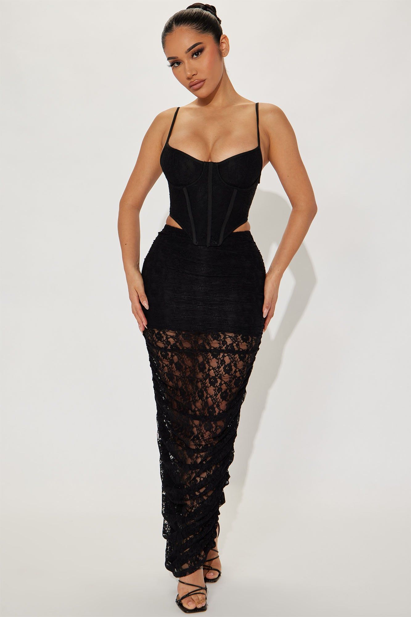 Greatest Love Lace Maxi Skirt - Black sold by Fashion Nova