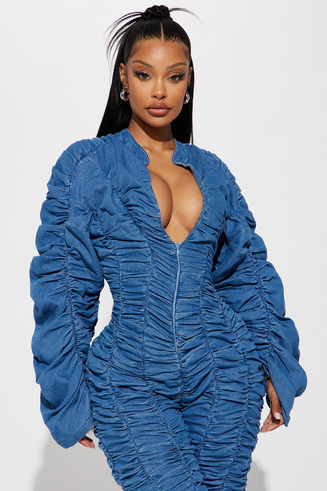 Slow Down Denim Jumpsuit - Medium Wash sold by Fashion Nova product image thumbnail 2