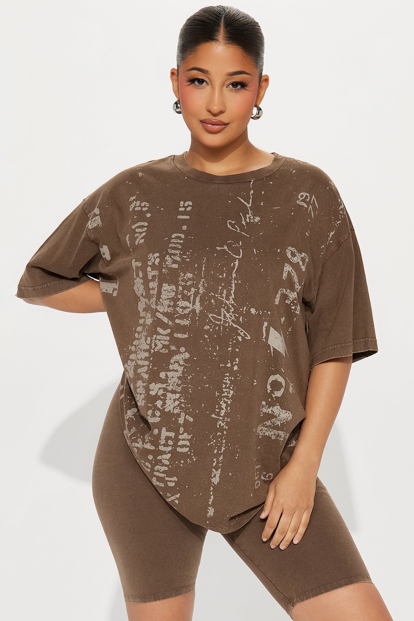 Word Of Advise Biker Short Set - Chocolate sold by Fashion Nova product image thumbnail 2