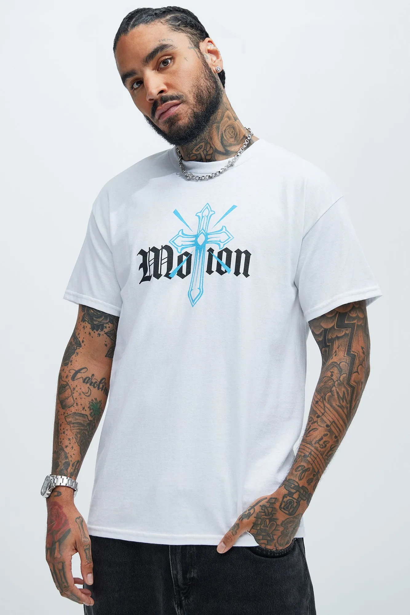 Forward Motions Short Sleeve Tee - White sold by Fashion Nova