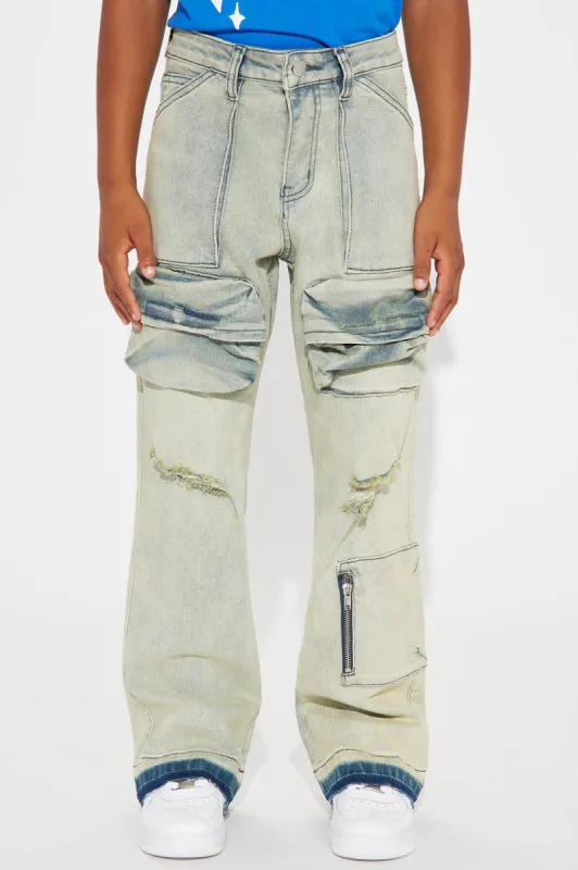Mini Stacked To Impress Cargo Jean - Vintage Wash sold by Fashion Nova