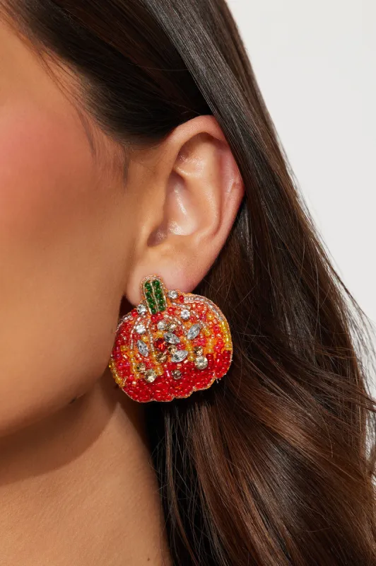 Pumpkin Spice And Everything Nice Earrings - Orange/combo sold by Fashion Nova