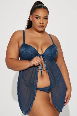 By Your Side Mesh Babydoll - Navy sold by Fashion Nova