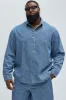 Water Brush Denim Shirt - Light Blue sold by Fashion Nova