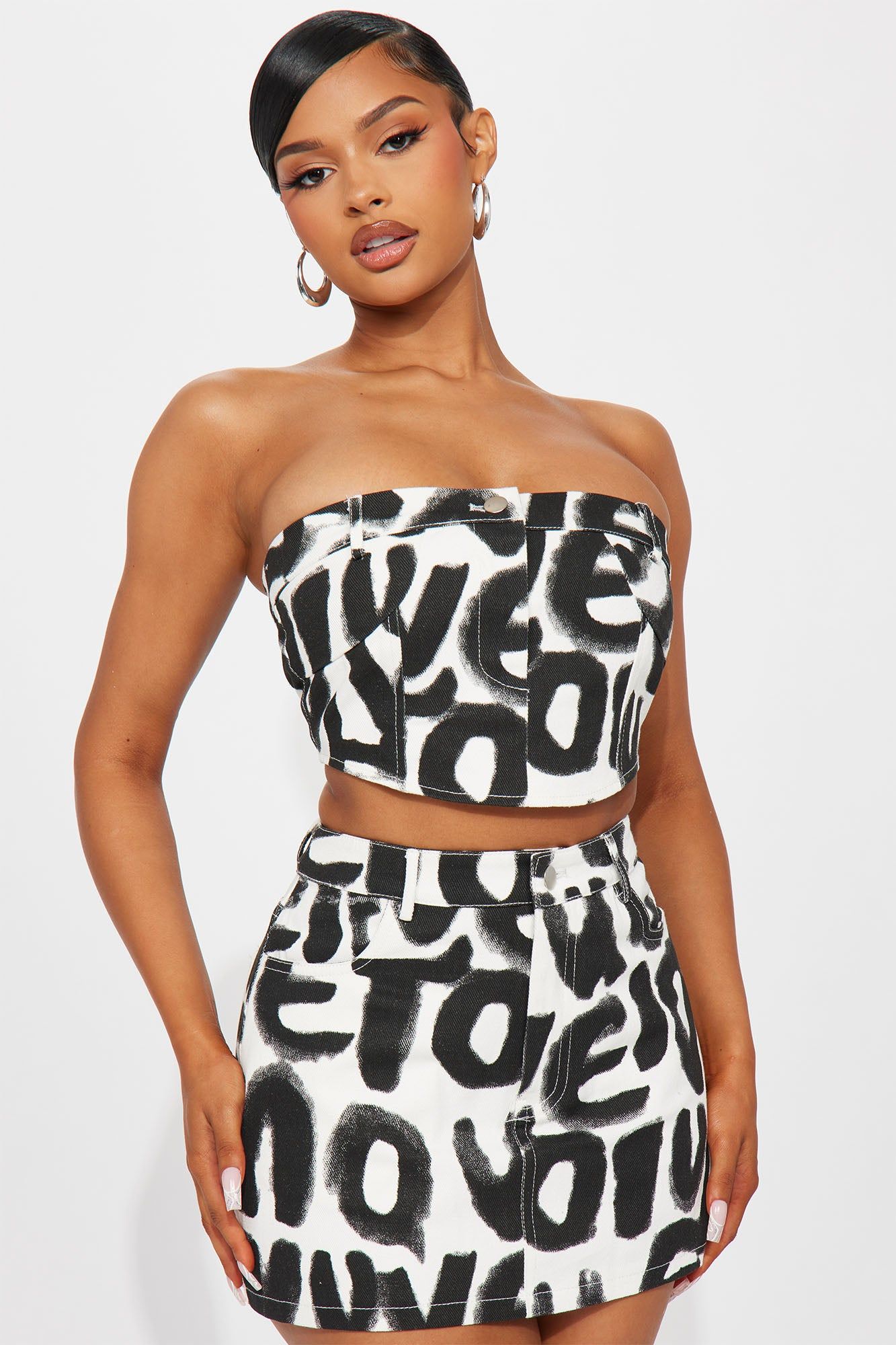 Keep Your Word Skirt Set - White/Black sold by Fashion Nova product image thumbnail 2
