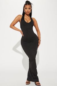 Gaia Halter Maxi Dress - Black sold by Fashion Nova