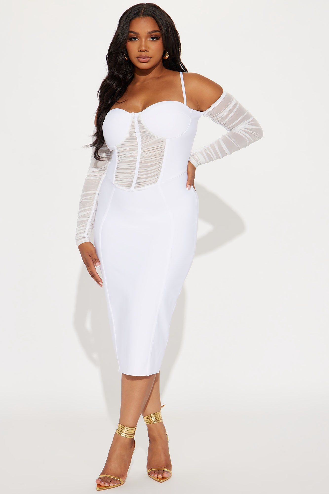 Kristen Bandage Midi Dress - White sold by Fashion Nova product image thumbnail 4