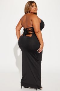 Gaia Halter Maxi Dress - Black sold by Fashion Nova