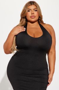 Gaia Halter Maxi Dress - Black sold by Fashion Nova