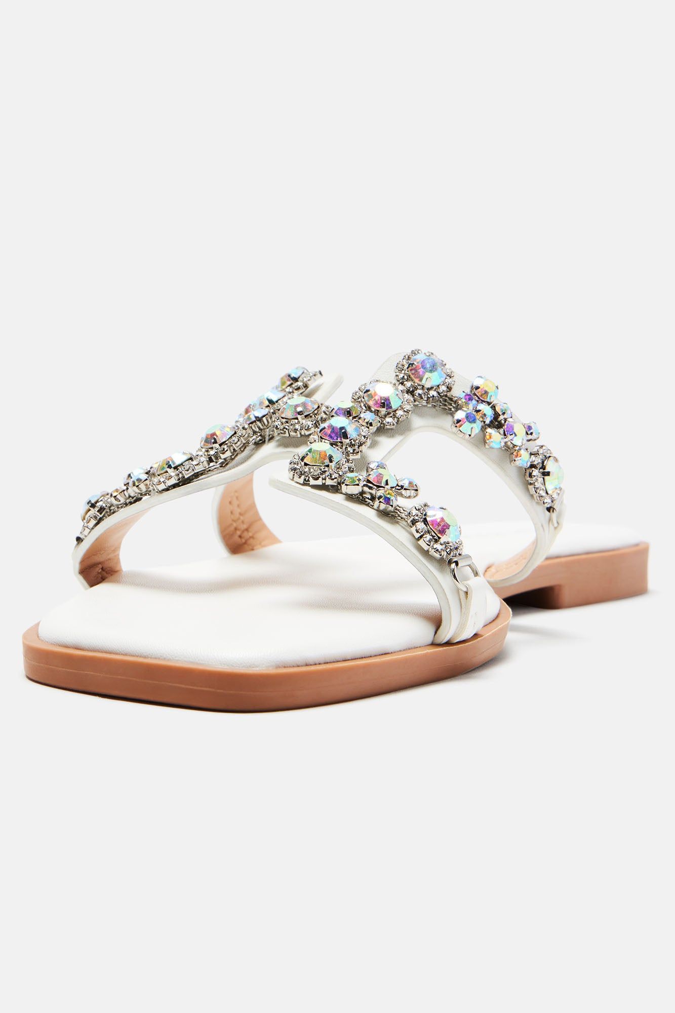 You'll Come Around Embellised Flat Sandals - White sold by Fashion Nova product image thumbnail 5