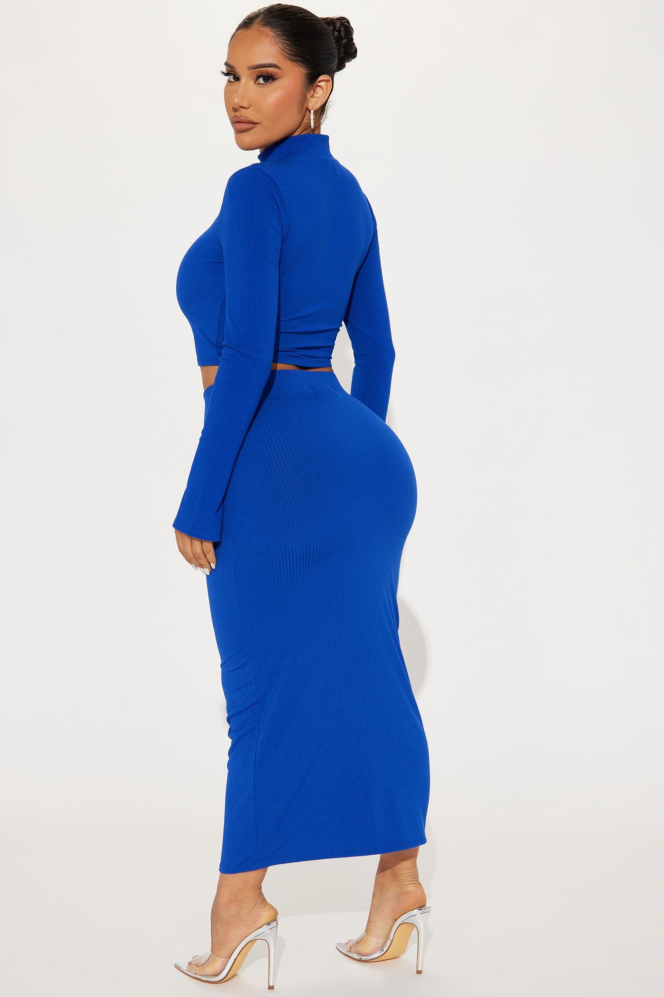 Modern Day Chic Ribbed Skirt Set - Blue sold by Fashion Nova product image thumbnail 3