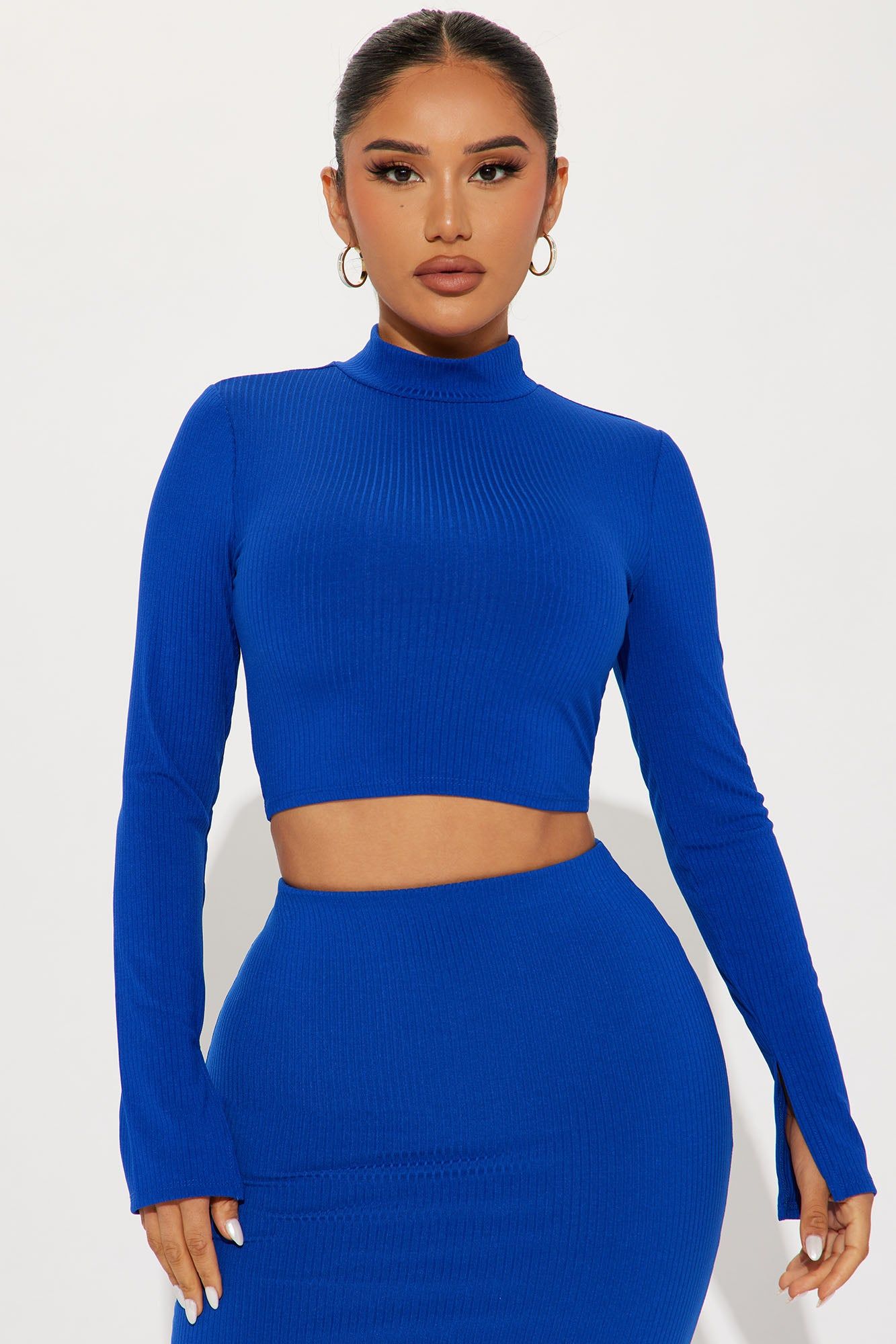 Modern Day Chic Ribbed Skirt Set - Blue sold by Fashion Nova product image thumbnail 2